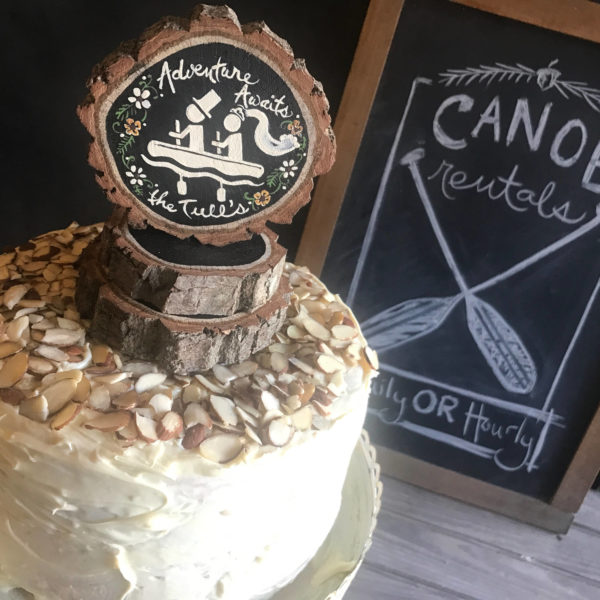 Canoe Couple Wedding Cake Topper